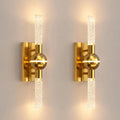 Modern Brass Wall Sconce Indoor, LED Wall Light Fixtures Set of 2 | 13W Dimmable Brightness, 17.7' Bathroom Vanity Light, Bedroom Hallway Use, Hardwired Wall Mount Lighting, 3000K Warm White