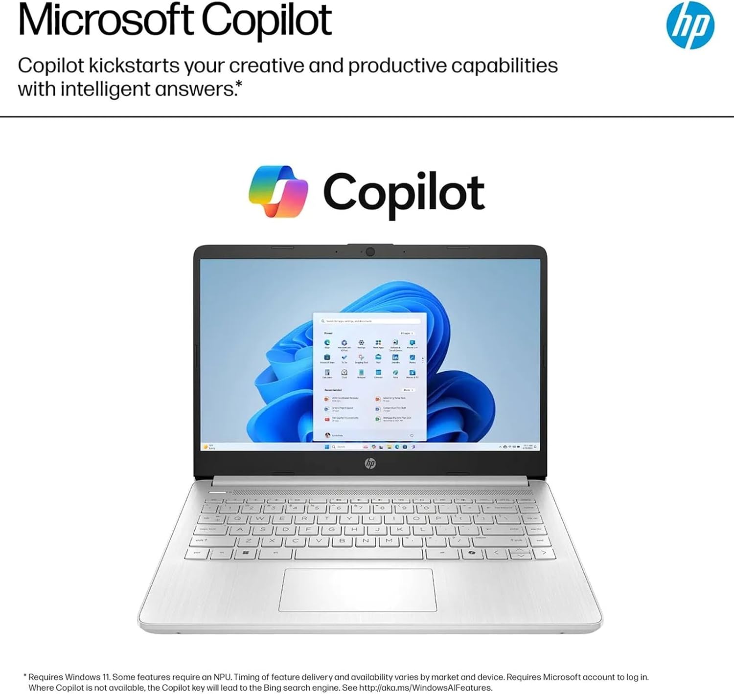 HP 2025 14' Everyday Laptop for Student & Business - 16GB RAM, 128GB UFS & 128GB SD Card • Intel Quad-Core N150 Processor • Ai Copilot • Win11 Pro • 1 Year Office 365 (Silver)