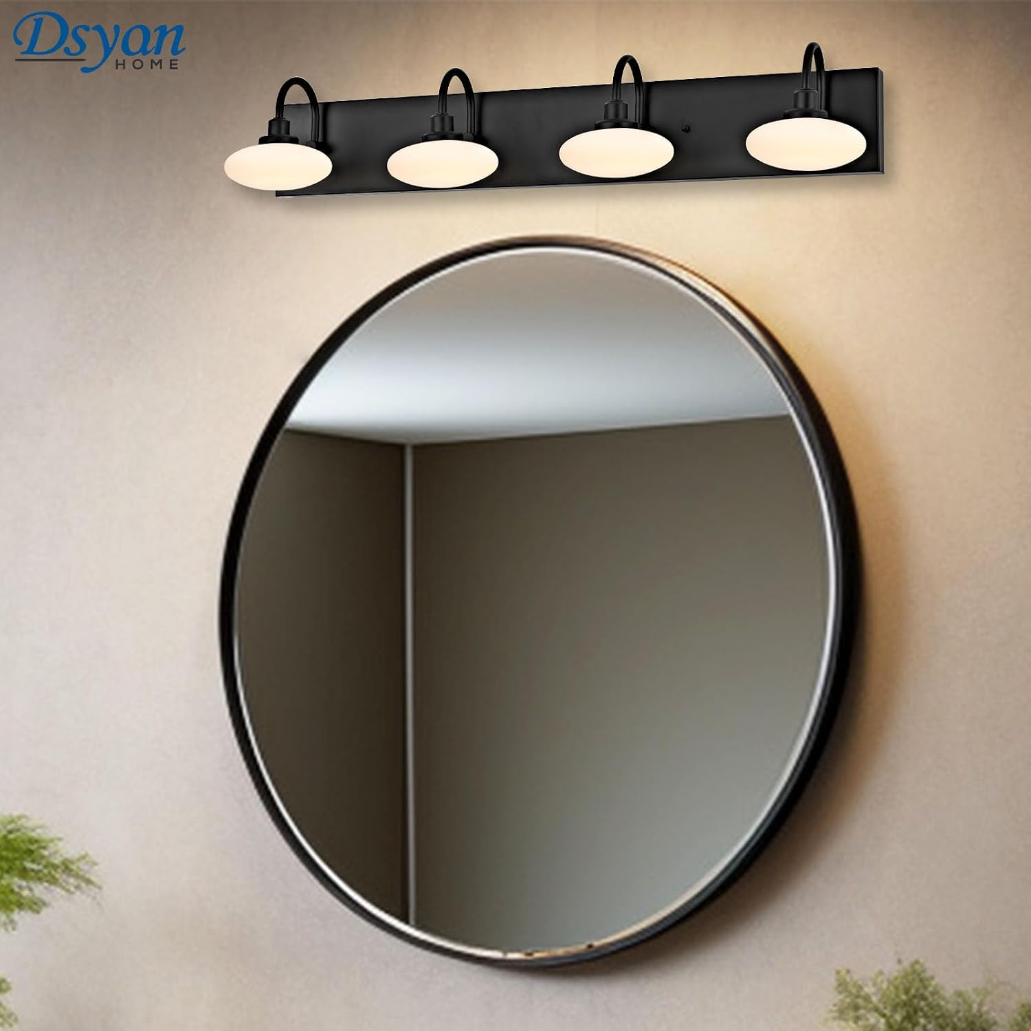 Matt Black LED Vanity Light Fixture - 4-Light Wall Sconce for Bathroom Over Mirror, Modern Hallway Cloakroom Lighting, 3000K-6000K Selectable, Dimmable