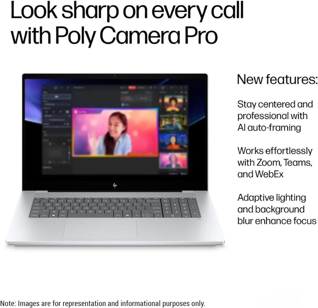 HP OmniBook X AI Powered Laptop 17.3' Touchscreen IPS FHD (Replaces Envy 17) (Intel Ultra 7-258V, 32GB LPDDR5X, 2TB PCIe SSD, Intel Arc 140V, Backlit KB, Thunderbolt 4, WiFi 7, Win 11 Pro) w/DKZ USB