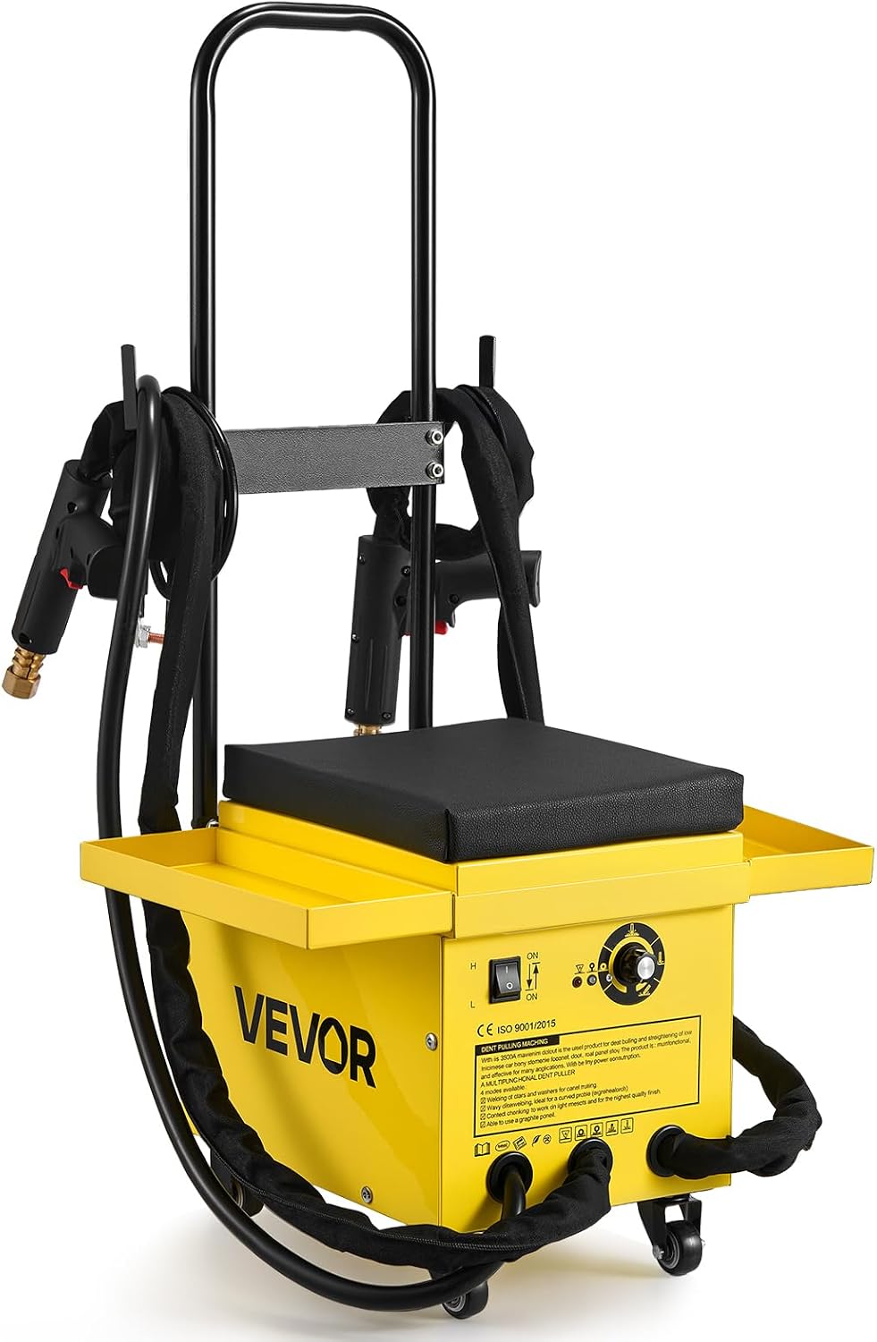 VEVOR 4.5KW Professional Stud Welder Dent Repair Kit with 2 Welding Guns & 6 Modes, All in One Dent Repair Workstation with Extended Handle, Padded Seat and Accessory Tray