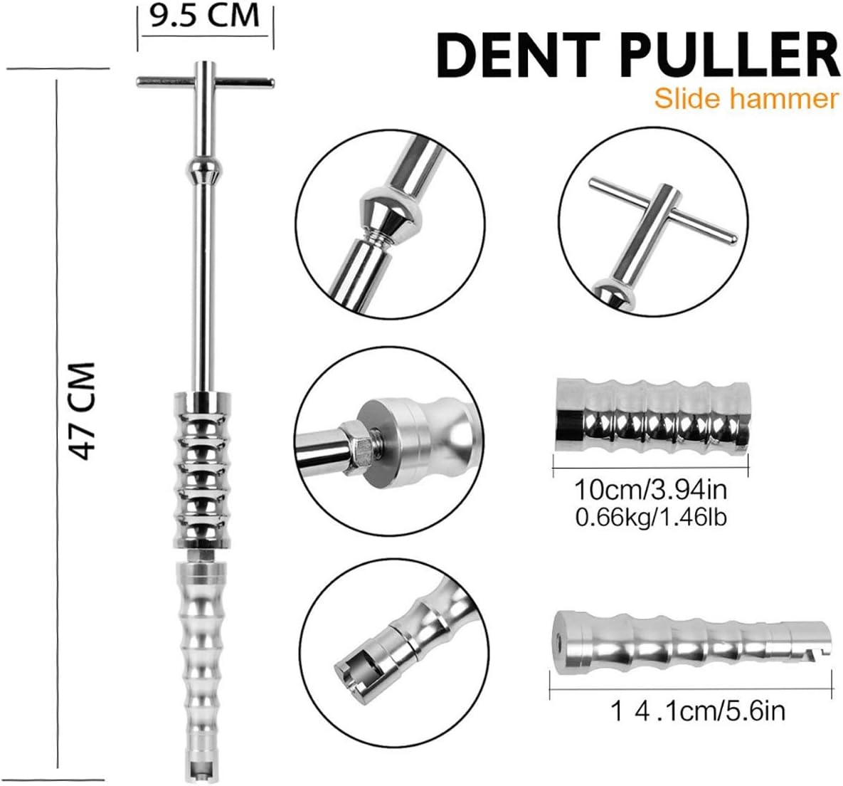 WHDZ 86PCS Paintless Dent Repair Tool Paintless dent Repair Rods Kit with Slider Hammer Dent Lifter Bridge Puller Set LED Line Board for Pop a Dent
