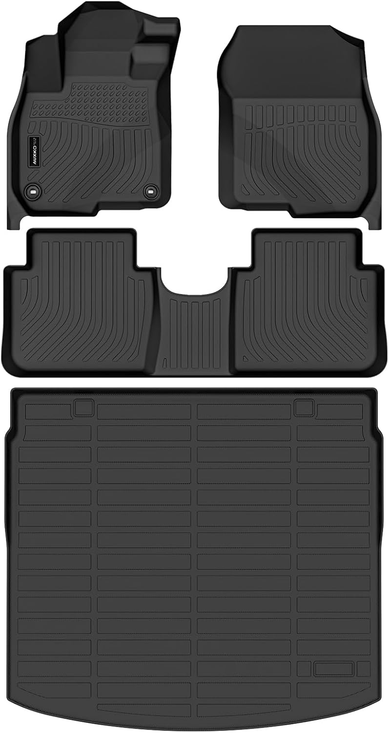 Auxko All Weather Floor Mats Upper Cargo Mat Fit for Honda CR-V 2017-2022 (Include Hybrid) TPE Liners Accessories All Season Guard Odorless Anti-Slip Floor Mats Cargo Mat for Honda CRV 2017-2022 Black