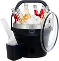 Stainless Steel Large Ice Bucket for Parties, Double-Wall Vacuum Insulated Ice Bucket & Lid, Ice Scoop & Holder.(Red)