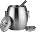 Stainless Steel Ice Bucket,Double Wall Ice Bucket with Lid Strainer and Tongs, Great for Cocktail Bar and Parties Freezer, Chilling Champagne Wine and Beer (Size : 2L) ()