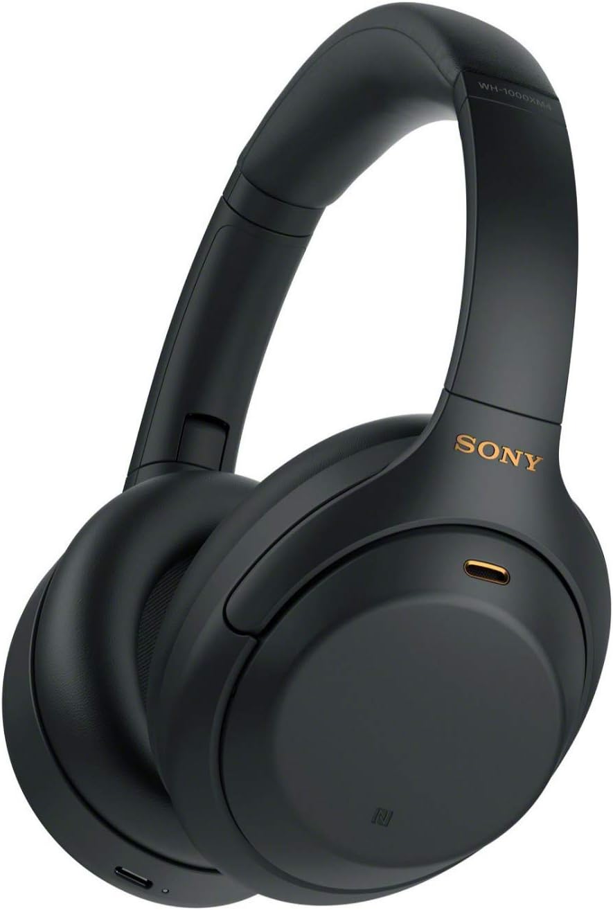 Sony WH-1000XM4 Wireless Bluetooth Noise Canceling Over-Ear Headphones (Black) in-Ear Wireless Earbuds Bundle - Portable, Long-Lasting Battery, Quick Charge, (2 Items)