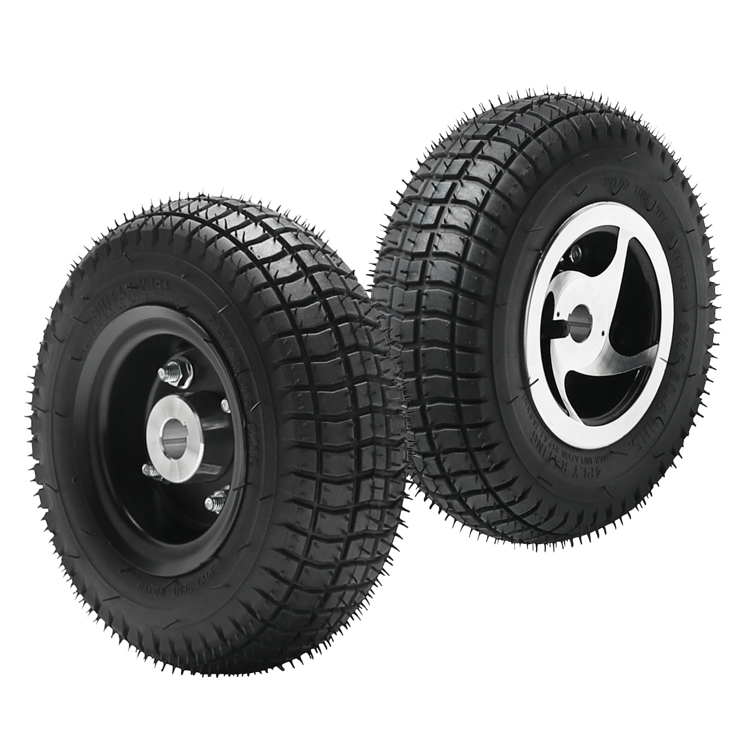 24V 350W Electric Motor Transaxle Differential, 11A 3000r/min for Electric Mobility Scooter Powered Wheelchair Electric Trolley Cart Tricycles, with Pack of 2 Rear 9x3.50-4 Wheel Tire