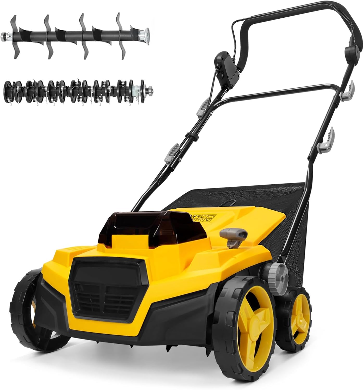 40V 15' Brushless Cordless Electric Dethatcher and Scarifier Compatible with Dewalt 20V Battery(Tool Only), w/12Gal Thatch Collection Bag, 5-Depth Adjustment, Quick-Fold, Walk Behind for Lawn Care