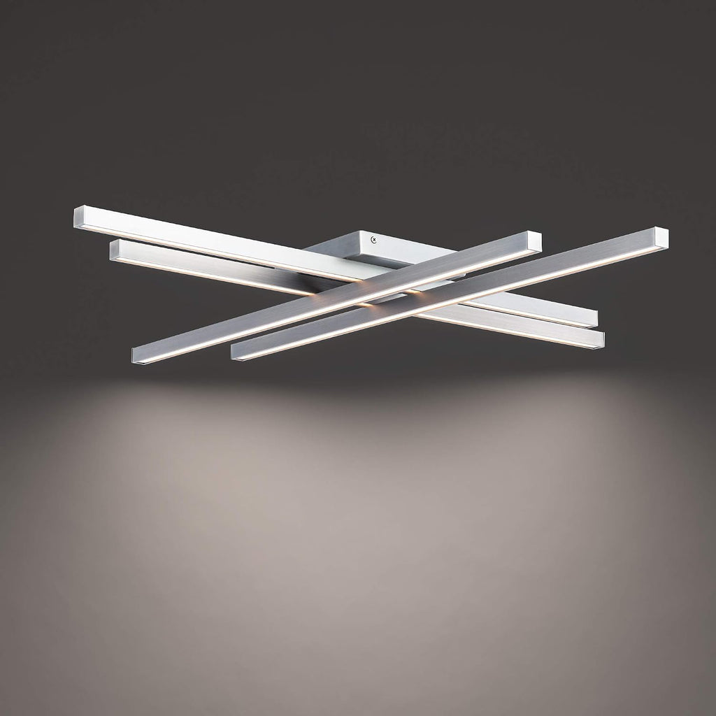 WAC Lighting dweLED, Parallax 32in LED Flush Mount 3-CCT 2700K-3000K-3500K Set to 3000K in Brushed Nickel
