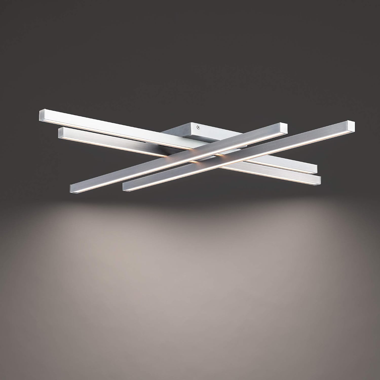 WAC Lighting dweLED, Parallax 32in LED Flush Mount 3-CCT 2700K-3000K-3500K Set to 3000K in Brushed Nickel