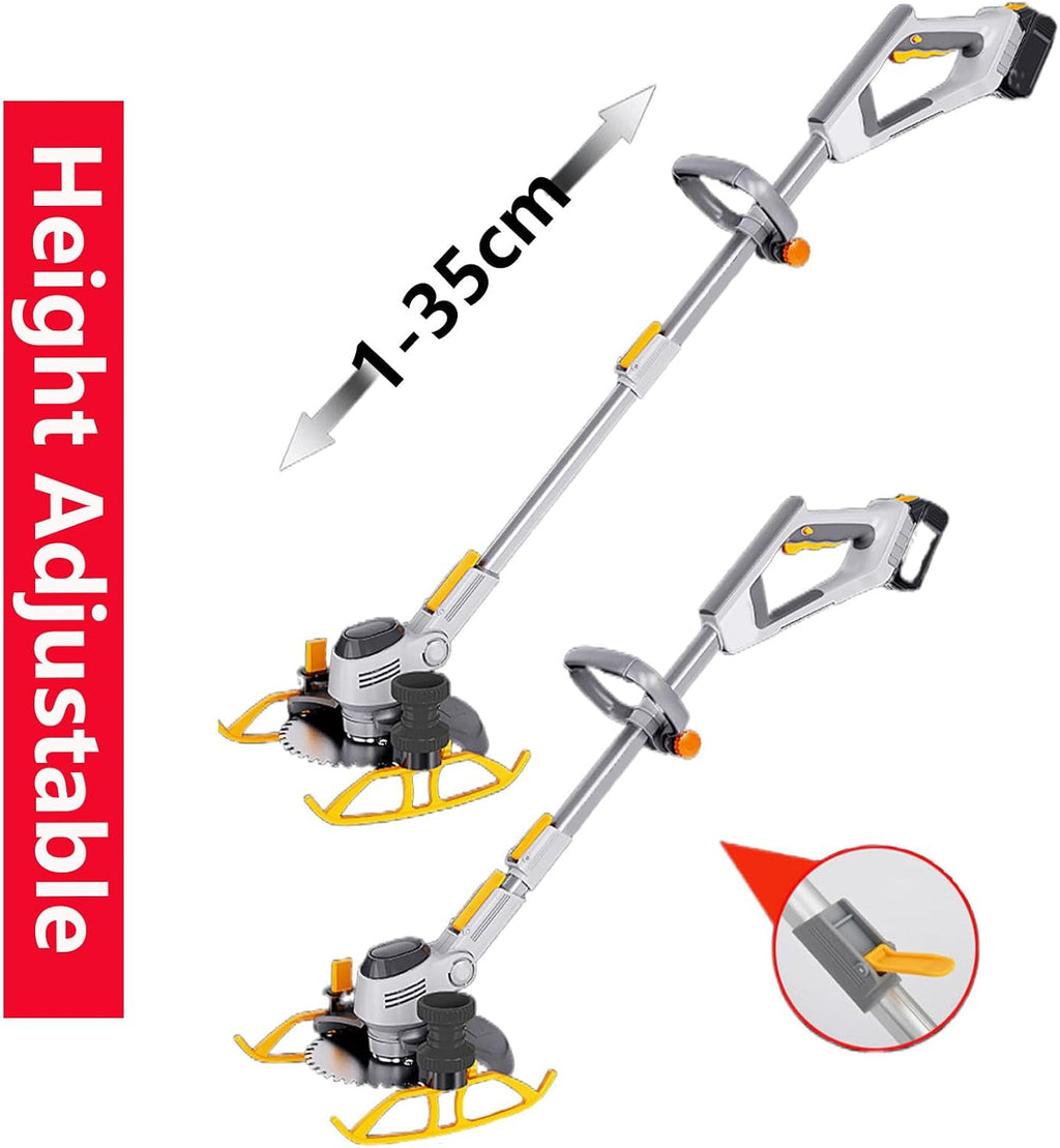 Cordless Weed Wacker & Edger, 3-in-1 Weed Trimmer Battery Operated, Electric Grass Edger Trimmer with 3 Cutting Blade Types, Lawn Mower for Patio Lawn Garden