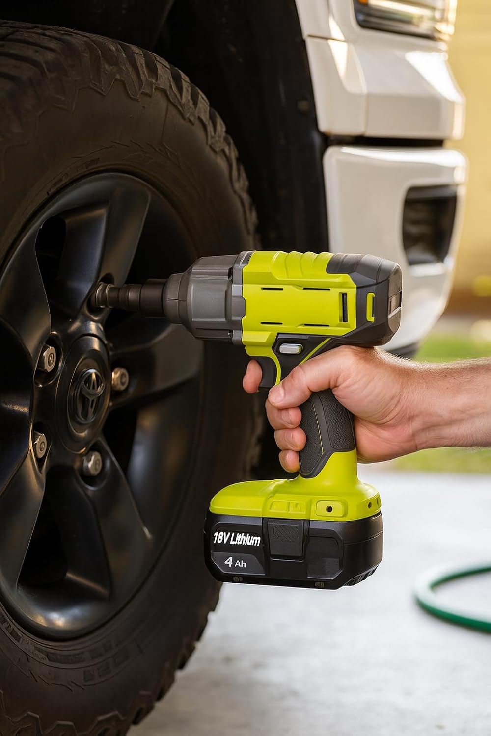 18V Cordless 1/2 in. Impact Wrench Kit with 4.0 Ah Lithium-Ion Battery & Charger, 375 ft./lbs. Torque, 3,100 IPM, Variable Speed 0–2,700 RPM, LED light – Compatible with Ryobi Tools