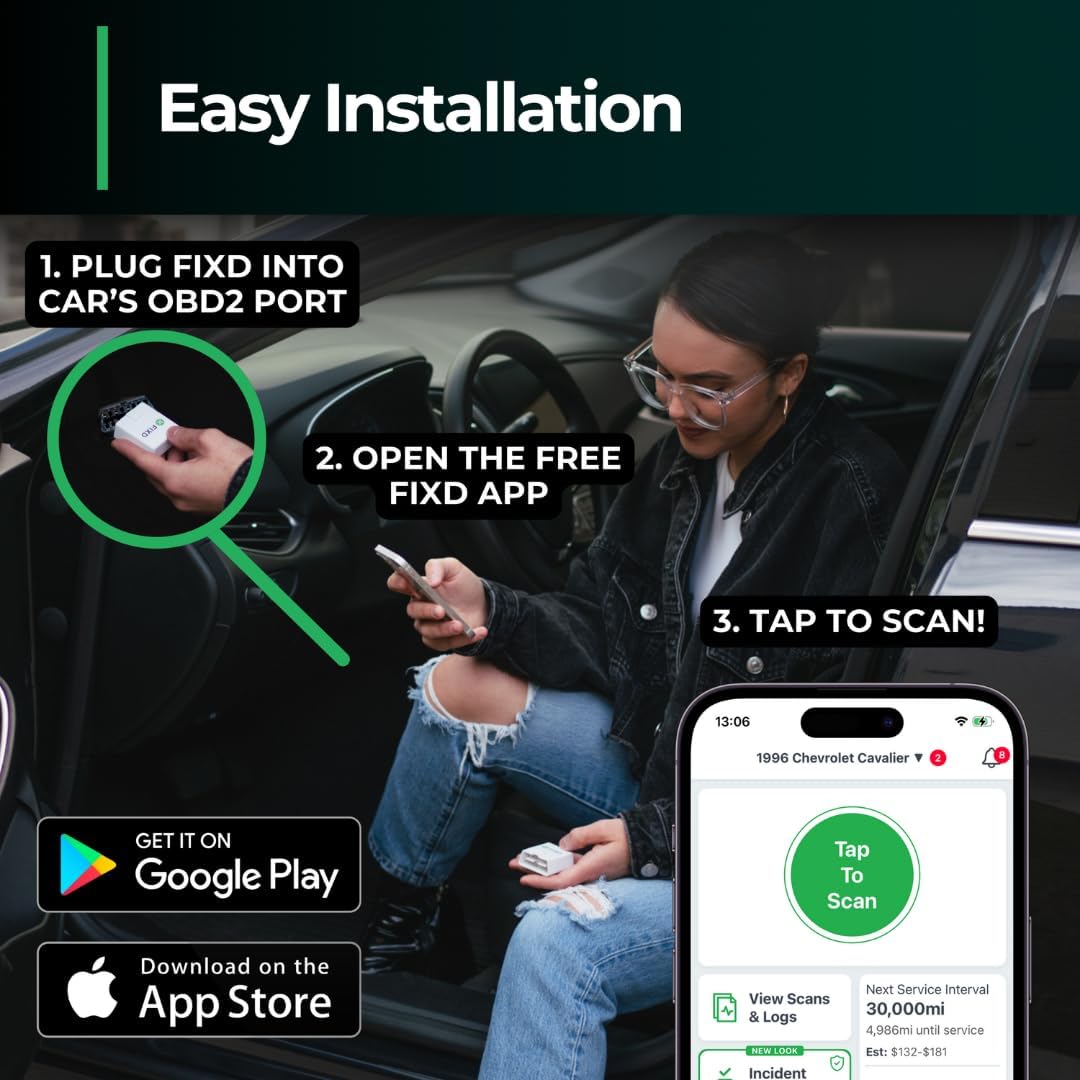 FIXD Bluetooth OBD2 Scanner for iPhone & Android - Diagnostic Scan Tool for Repairs and Car Buying - Check Engine Code Reader & Enhanced Codes - (3 Pack w/Free 14-Day FIXD Premium Bundle)