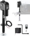 VEVOR Electric Trailer Jack, 7500 lbs Capacity, Electric Power Tongue Jack with Waterproof Protective Cover & LED Light for Travel Trailer, Camper, RV, 9.84-33.85 in Lift, 12V DC with Wiring, Black