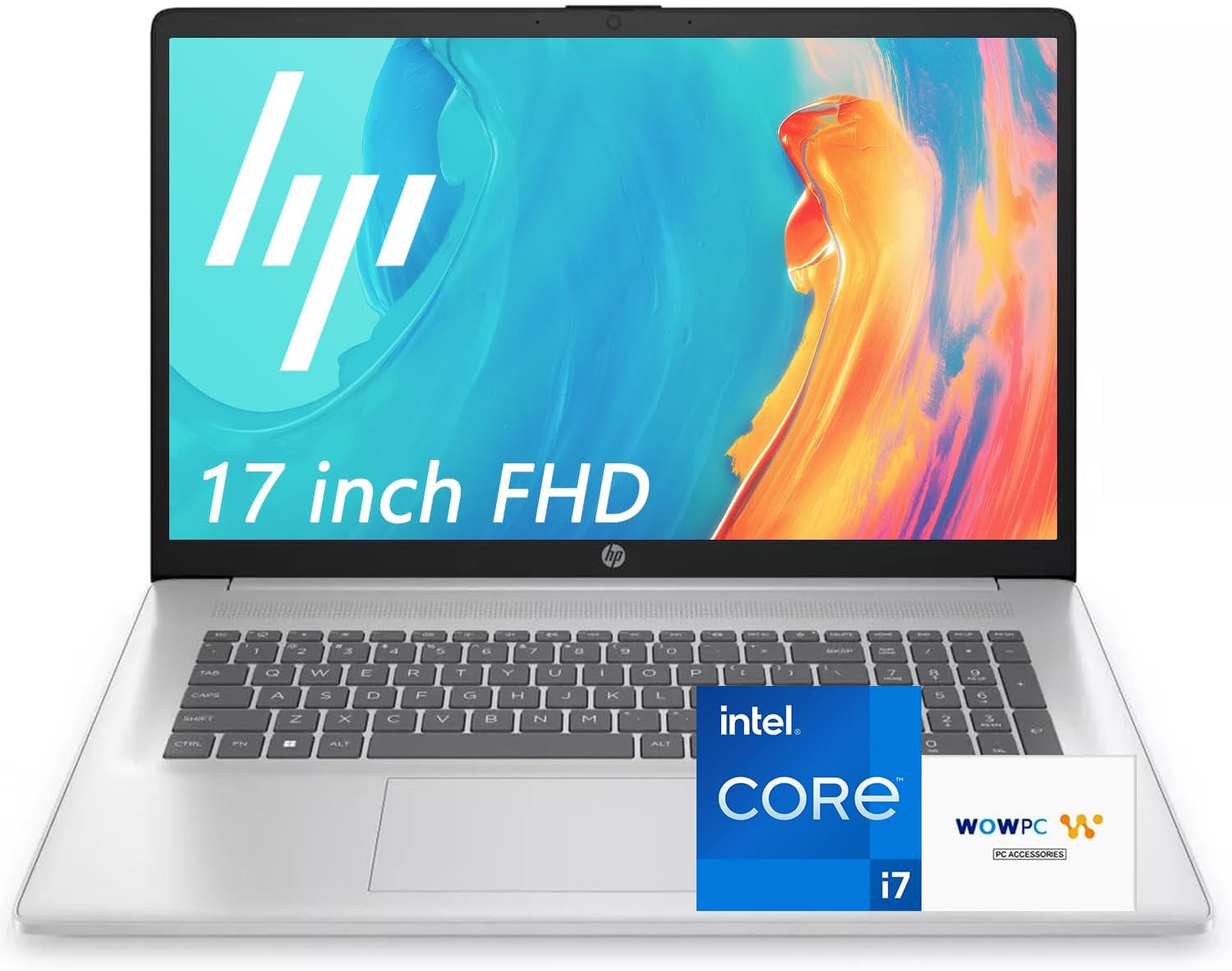 HP 17.3' FHD Business Laptop 2025/2026 Edition, Powerful Intel 13th Gen i7-1355U (Up to 5.0 GHz), 32GB RAM, 1TB SSD, Ultra Slim Design, USB-C, Wi-Fi 6, HDMI, Windows 11 + Copilot Key, w/WOWPC USB