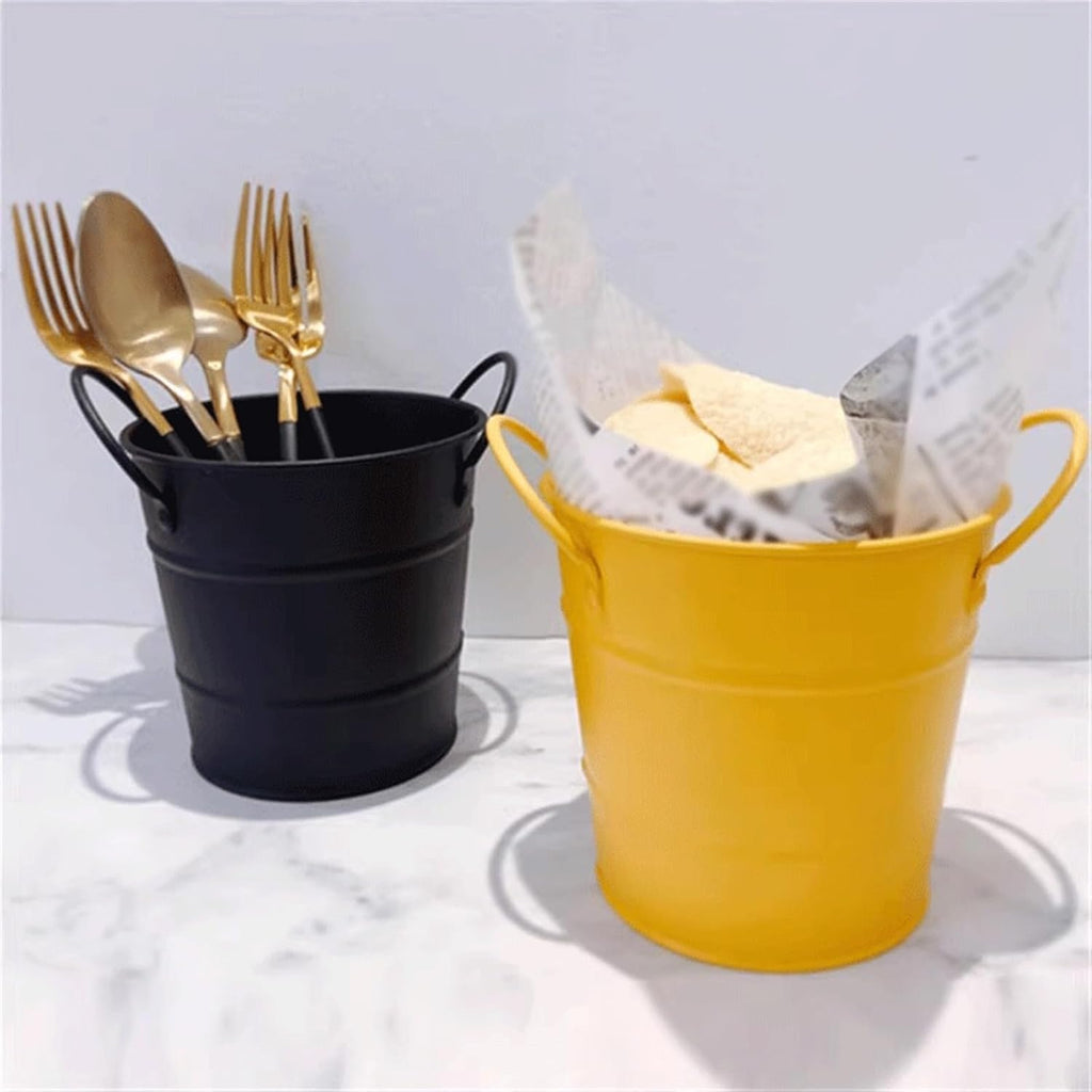 Ice Buckets 600ml Ice Bucket Stainless Steel Tableware Snack Bucket Ice Bucket Mini Storage Bucket Desktop Trash Can Ice Bucket Kits (Color : Green)
