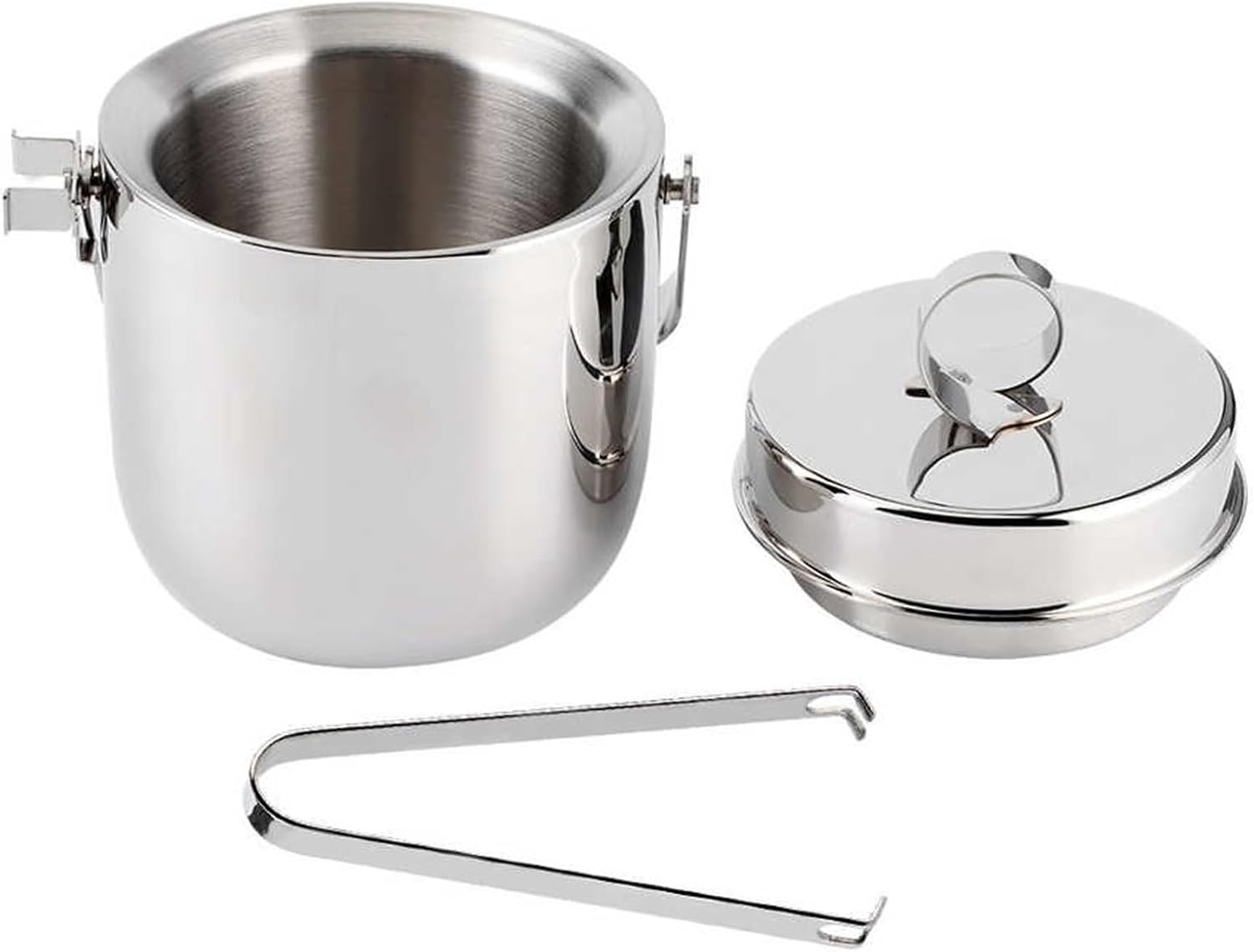 Ice Container Stainless Steel Double-Walled Ice Bucket Red Wine Beer Wine Champagne Container Bar Hotel KTV Appliances Home Ice Bucket Small Bucket Wine Beer Champagne Bucket