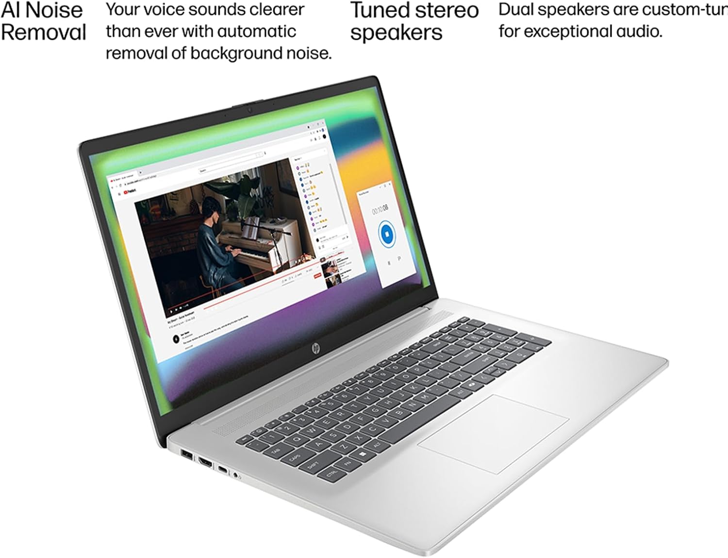 HP 17.3' FHD Touchscreen Laptop - AMD Ryzen 5 7430U CPU, 250 Nits IPS Display, Webcam, Wifi6, Win 11 Pro for Business & Students(32GB RAM 1TB SSD)