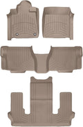 WeatherTech FloorLiner HP Custom Fit Floor Mats for Toyota Sequoia Full Set (454081-45093-4-5IM), Tan
