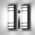 Sytmhoe 2Packs Outdoor LED Wall Lights,16in 10-100% Dimming Modern Porch & Patio Lights Wall Sconce,Black Square Exterior Wall Light Fixture,Suitable for Living Room,Garage,Bathroom(Cool White 6000K)