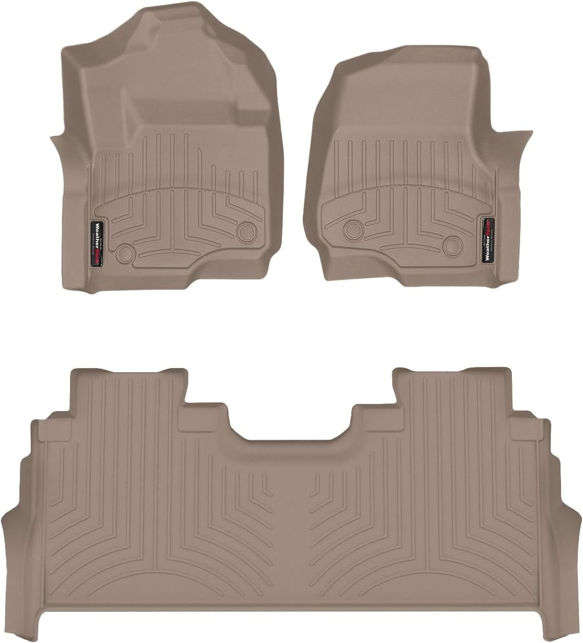 WeatherTech Custom Fit FloorLiners for Ford Super Duty, Super Duty, Super Duty - 1st & 2nd Row (451012-1-6), Tan