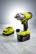 18V Cordless 1/2 in. Impact Wrench Kit with 4.0 Ah Lithium-Ion Battery & Charger, 375 ft./lbs. Torque, 3,100 IPM, Variable Speed 0–2,700 RPM, LED light – Compatible with Ryobi Tools