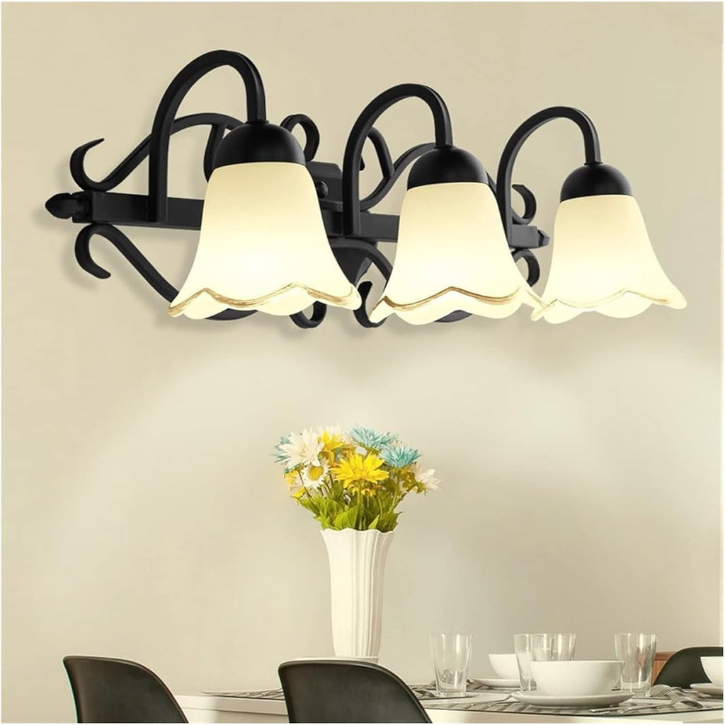 Lamps and Lanterns European Wall Light Mirror Light Compatible with Bathroom - American Black Finishing Fixture Wall Lamp, Wrought Iron Wall Light ﻿ Wall Lights