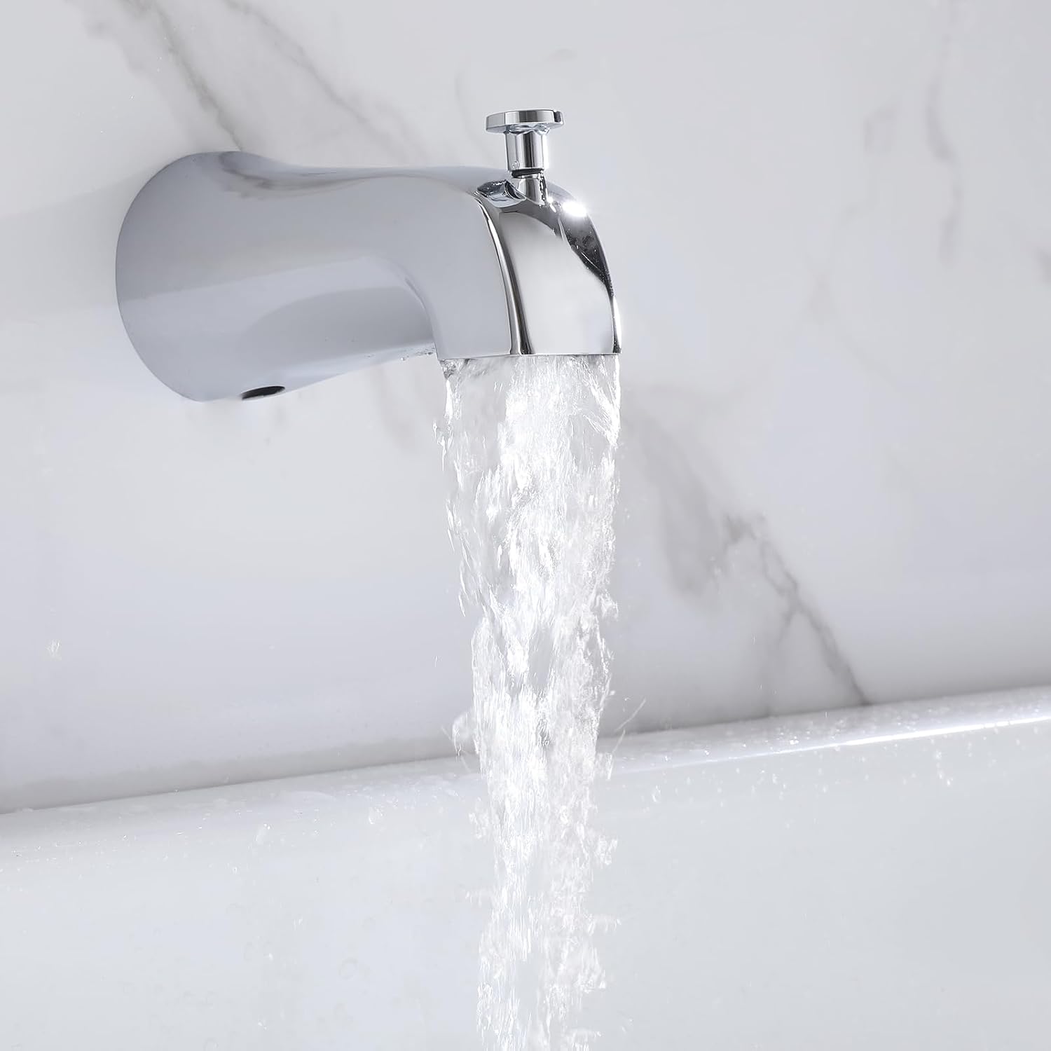 2 Handles Shower Faucet Set with Tub Spout,Bath Tub Shower Faucet Combo Set,2 Knobs Complete Tub and Shower Trim Kit with Valve,Wall Mounted,Chrome