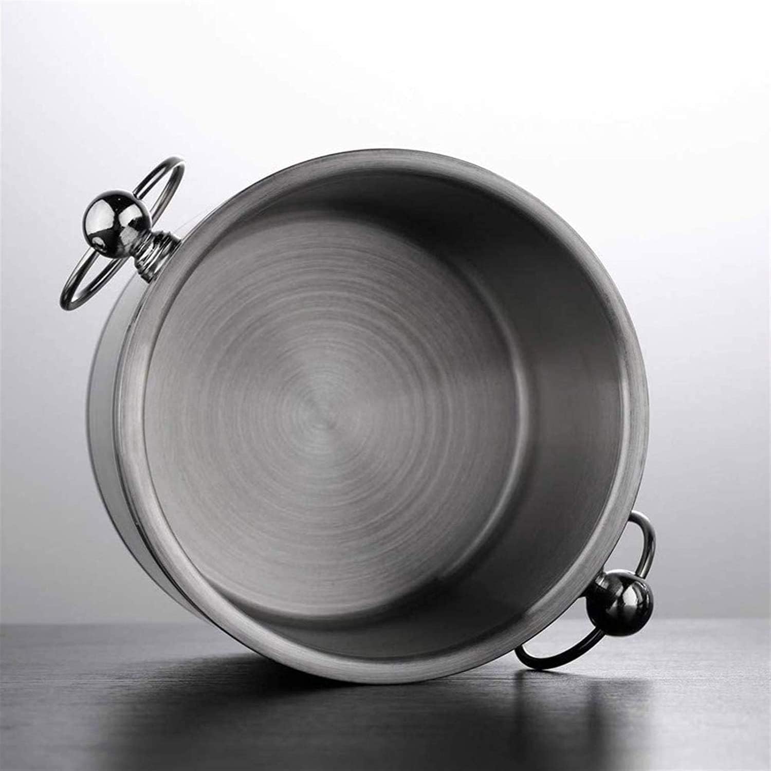 Ice Bucket with Lid for Parties and Bar, Stainless Steel Double Wall with Strainer for Home Bar, Chilling Beer (Size : 1L) ()