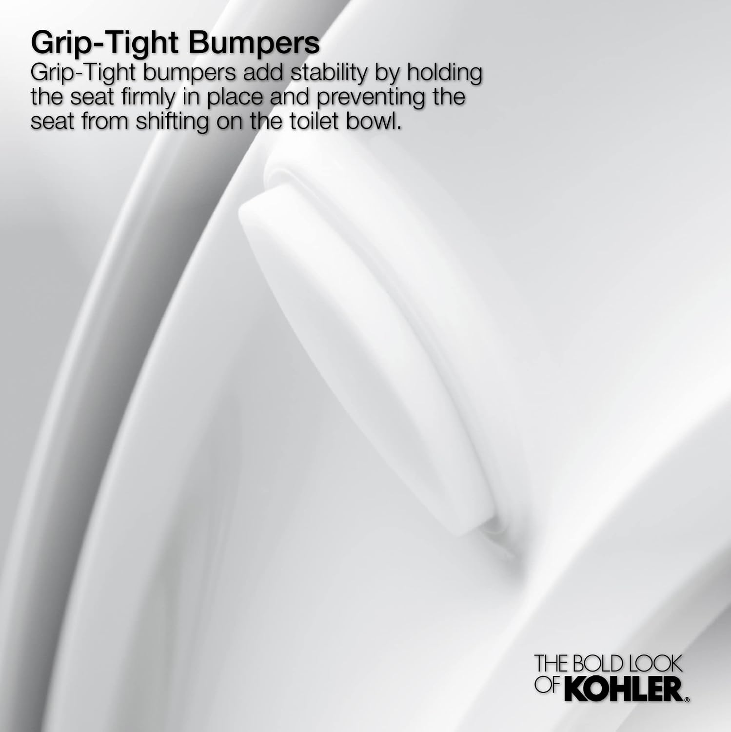 KOHLER K-4636-0 Cachet Elongated, Grip-Tight Bumpers, Quiet-Close Release Hinges, Quick-Attach Hardware, No Slam Toilet Seat, White