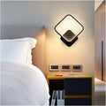 Modern Wall Lamp LED Round Square Sconces Light Compatible with Bedroom Study Aisle Staircase Living Room Bathroom Ring Light Fixture(Square-Black,WarmWhite)