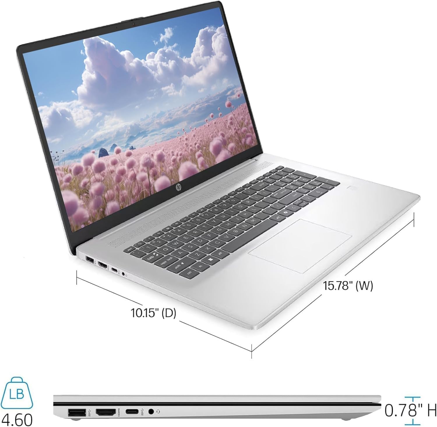 HP 17 inch Touchscreen Laptop Computer, 17.3' HD+ for Business, Intel 10-Core i5-1334U, Windows 11 Home, 32GB RAM 1TB SSD, Copilot AI-Ready, Fingerprint Reader, Numeric Keypad, Wi-Fi 6, w/Accessory