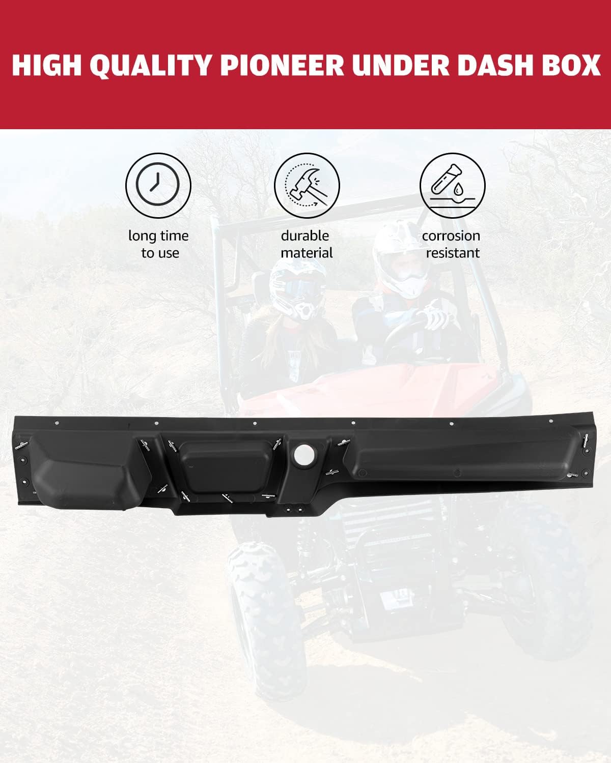 A & UTV PRO Under Dash Storage Pocket Box, Compatible with 2014-2024 Honda Pioneer 700 Accessories,Replace OEM #08L73-HL3-A41