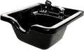 PureSana Chromium 19 Inch Square Professional Grade Shampoo Bowl and Fixture Set with Sprayer Hose, Mounting Bracket, and Strainer, Black
