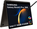 Samsung Galaxy Book3 Pro 360 2-in-1 Laptop (16' 3K Touchscreen, Intel 12-Core i7-1360P, 16GB RAM, 512GB SSD, S Pen) AMOLED ,Business, Creator, Designer, Backlit, FP, Win 11 Pro, French KB, NP960QFG
