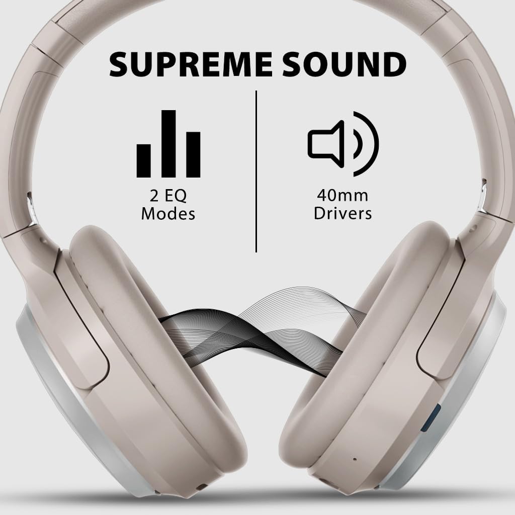 Avantalk Sky Eon - Bluetooth Headphones for Airplane Travel & Mobile Phone with Wireless Adapter, Active Noise-Canceling & Ambient Mode, Spacious & Comfortable Earpads, 45hr Playtime