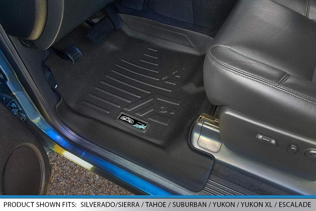 SMARTLINER Floor Mats 2 Row Liner Set for 2007-2014 Chevrolet Suburban
