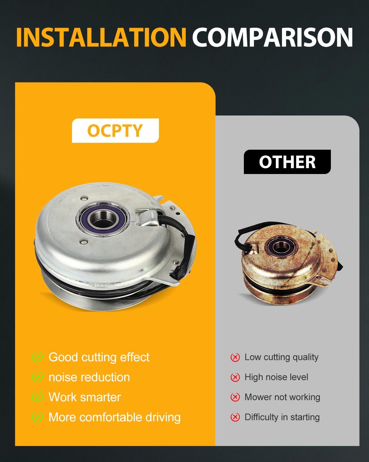 OCPTY Electric Lawn Mower Clutch Replacement for EXMARK/for TORO: 631645 633099 103-0664 1-631645 1-633099 E633099,for XTREME:X0015, for STENS:255-535,for Warner:5218-259 5218-5 Electric PTO Clutch