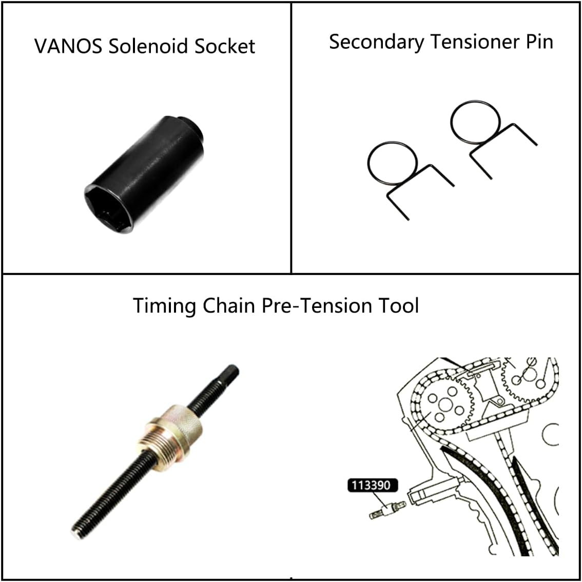 DPTOOL Engine Camshaft Locking Tool Crankshaft Alignment Vanos Timing Tool Kit Compatible with BMW M60 M62 M62 TU Engine Replacement for Land Rover 2003-2005 Replace 112441 112442 112445 116452