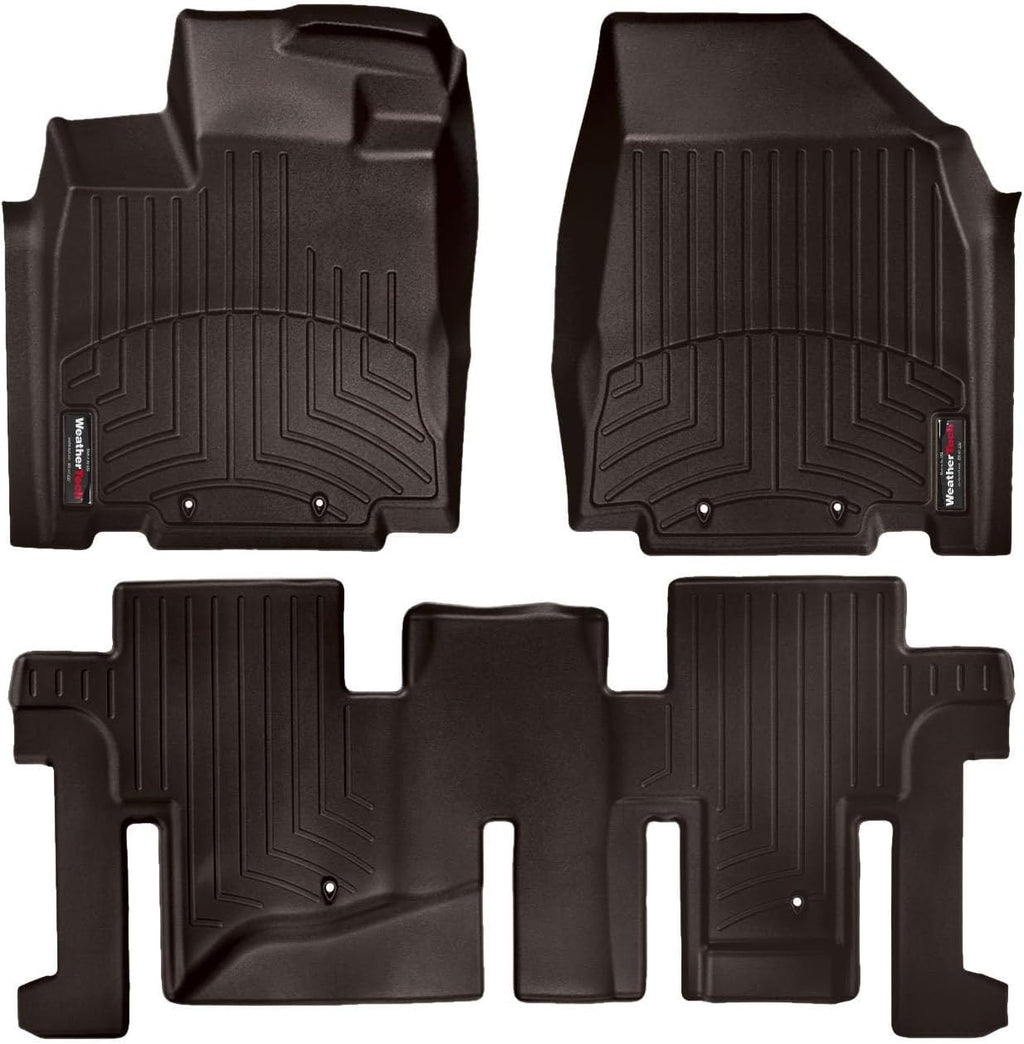 WeatherTech Custom Fit FloorLiners for Infiniti QX60, Pathfinder, 1st & 2nd Row (47445-1-2), Cocoa