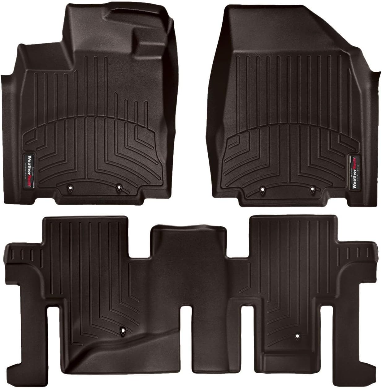 WeatherTech Custom Fit FloorLiners for Infiniti QX60, Pathfinder, 1st & 2nd Row (47445-1-2), Cocoa