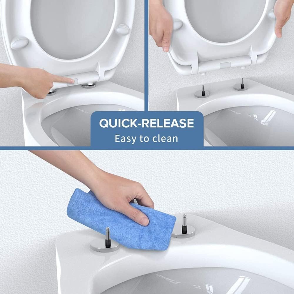 Toilet Seat Soft-Close Toilet Seat with Cover, Urea-Formaldehyde Toilet Seats, A Variety of Styles Available, Top Fixed Toilet Seat,Flat V