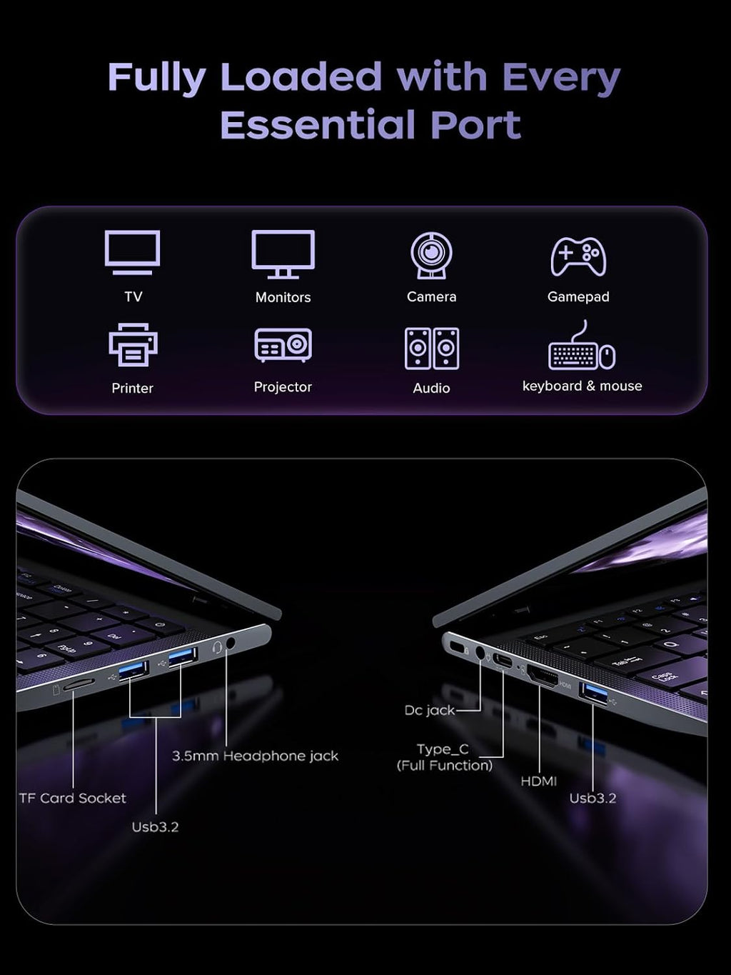 MALLRACE 2025 Gaming Laptop with AMD Ryzen7 5000 Series(Up to 4.3GHZ,8C/16T),AMD Radeon Graphics,16GB DDR4x2 512GB SSD Notebook Computer with Numeric Keyboard,15.6 inch IPS Display,WIFI6,Type-C