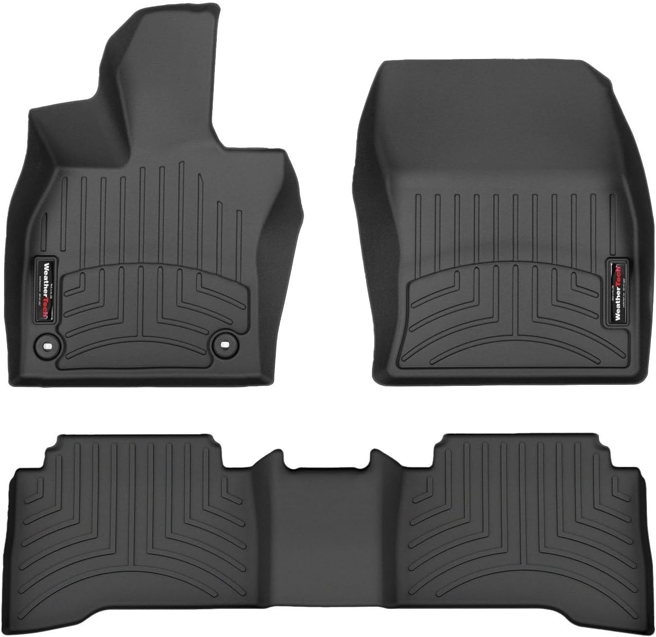 WeatherTech Custom Fit FloorLiners for Toyota Prius - 1st & 2nd Row (441810-1-2), Black
