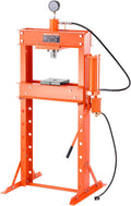 VEVOR Hydraulic Shop Press, 30 T H-Frame Pneumatic Shop Press with Press Plate & Triangular Support, Stable Garage Floor Adjustable Hydraulic Press with Relief Valve, Fit for Bending & Straightening