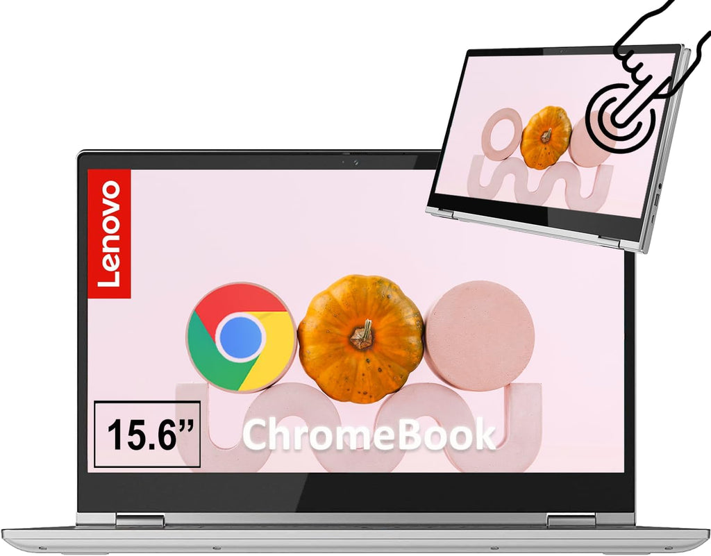 Lenovo C340 15.6' FHD Touchscreen 2-in-1 Chromebook Laptop, Intel i3 CPU(Up to 3.4GHz), 4GB RAM, 64GB Space, USB-C, Wi-Fi, Bluetooth, Chrome OS, Grey, High-End Business/Luxury Gift, with Earbuds