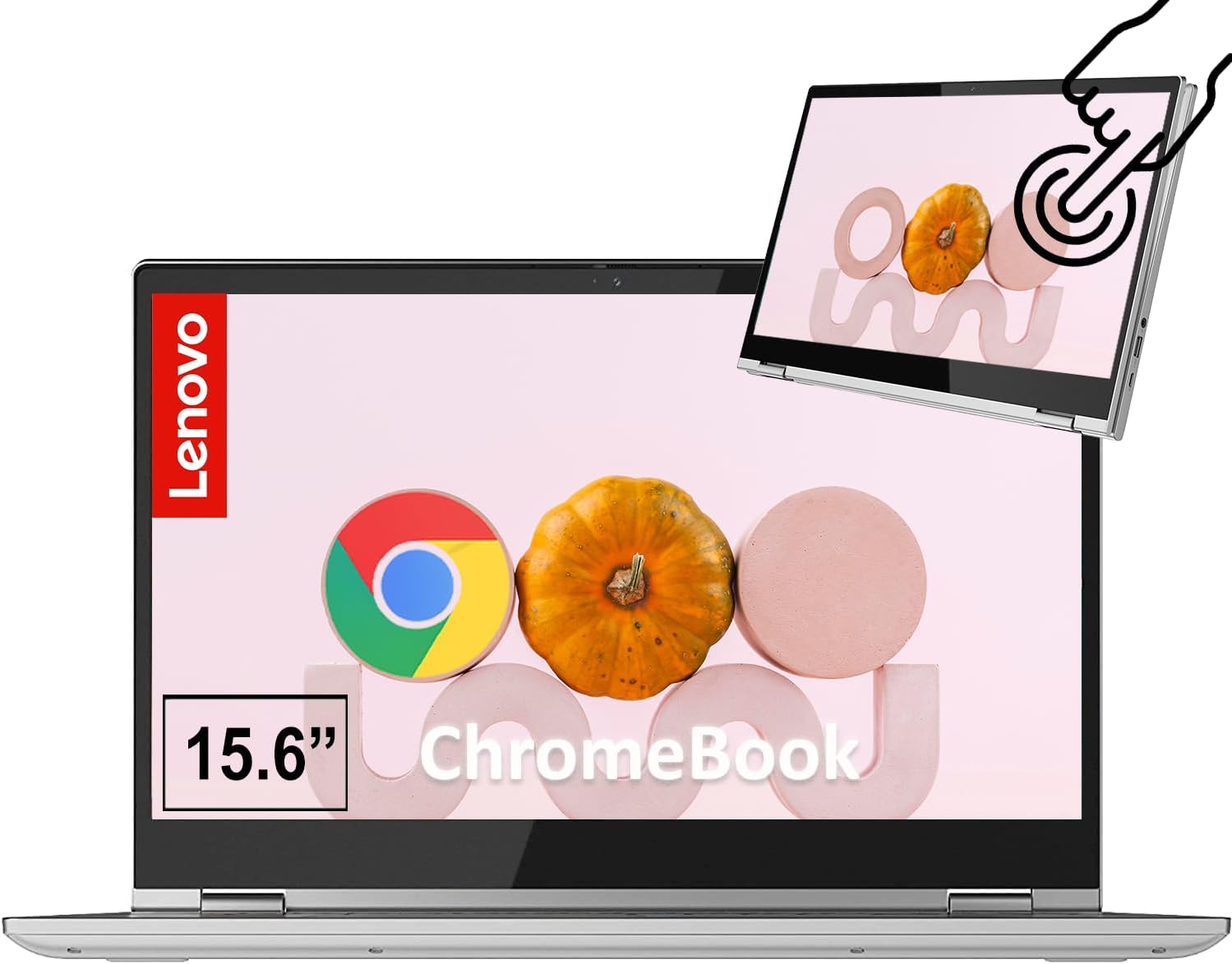 Lenovo C340 15.6' FHD Touchscreen 2-in-1 Chromebook Laptop, Intel i3 CPU(Up to 3.4GHz), 4GB RAM, 64GB Space, USB-C, Wi-Fi, Bluetooth, Chrome OS, Grey, High-End Business/Luxury Gift, with Earbuds