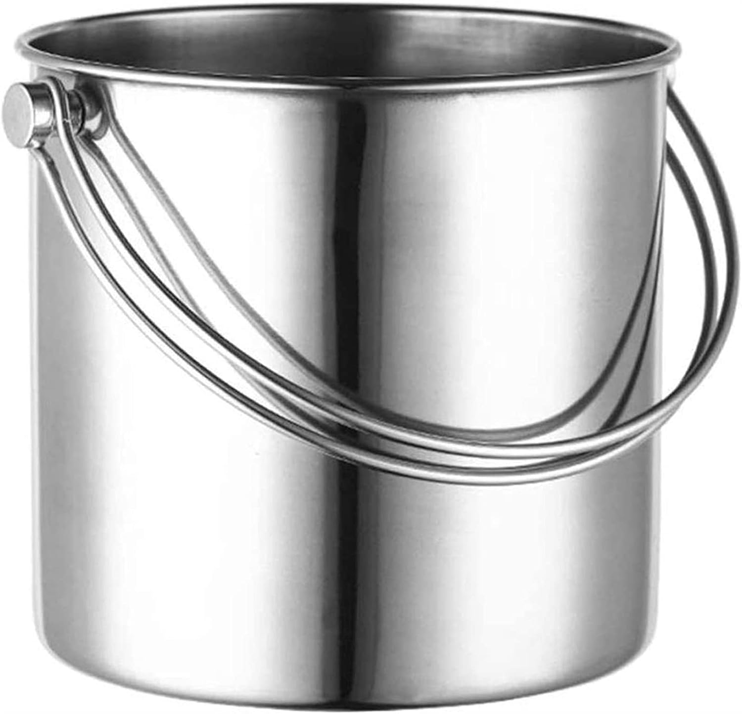BTZHY Ice Bucket,Wine Glass with Scoop Lid and Handle, Stainless Steel