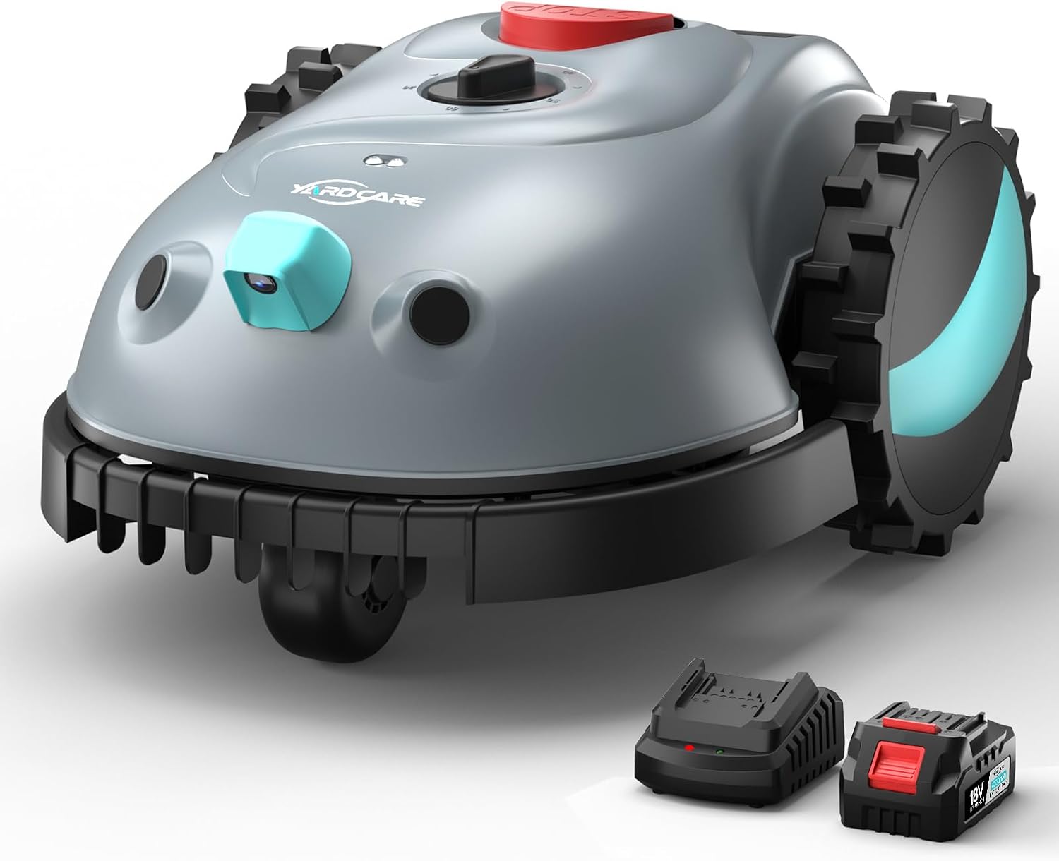 YARDCARE V100 Robotic Lawn Mower with Vision Navigation, Spot Spiral Mowing, Obstacle Avoidance, Adjustable Cutting Height, Low Noise, Ideal for Small Lawns