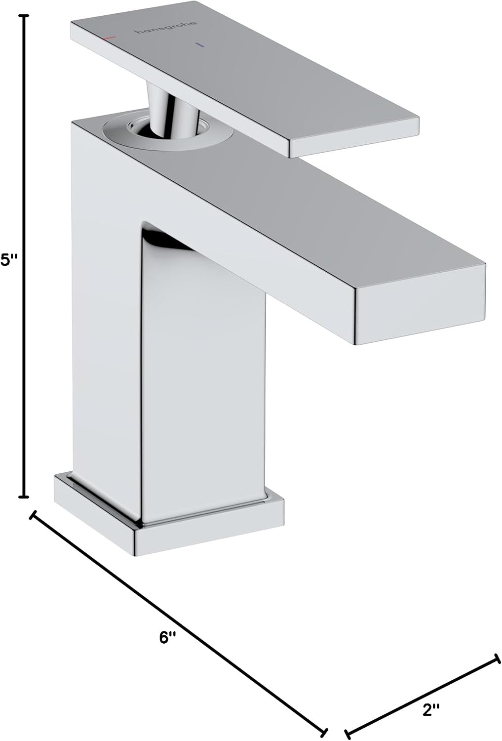 hansgrohe Tecturis E -Handle -Hole 5-inch Tall Bathroom Sink Faucet in Chrome, 73002001